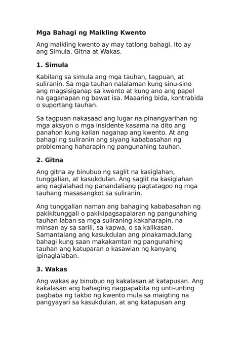 saglit na kasiglahan|Bahagi Ng Maikling Kwento – Halimbawa At .